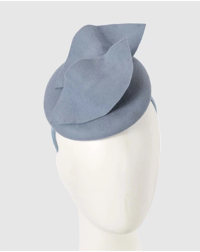 Max Alexander - Felt Winter Blue Pillbox Fascinator
