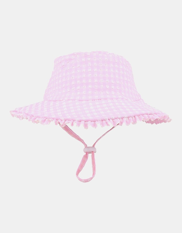 Minihaha - Pink Gingham Swim Sunhat - Babies-Teens