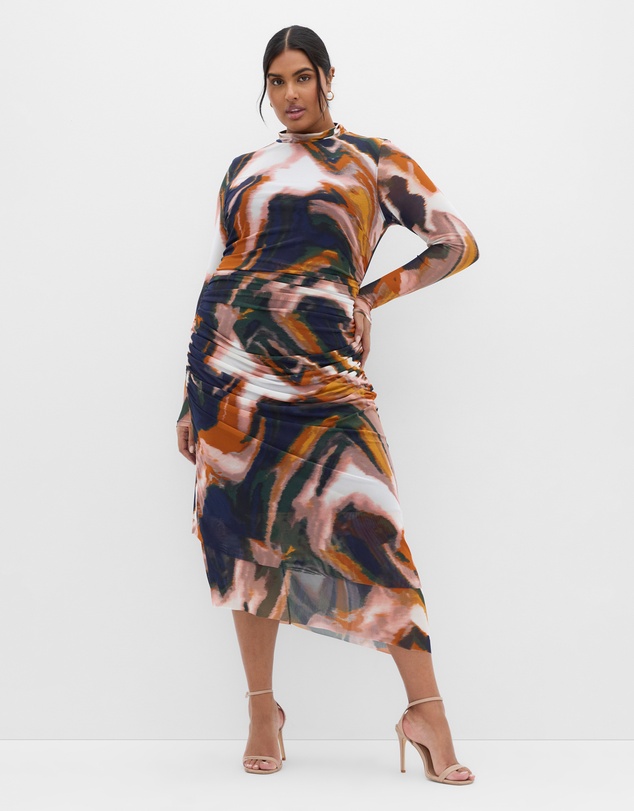 City Chic - Zia Print Ruched Dress