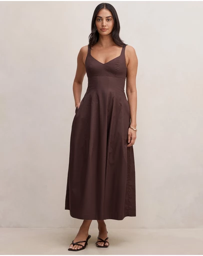 Forever New - Chessy Seamed Cotton Midi Dress