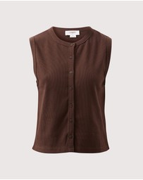 Ceres Life - Lyla Button Through Rib Tank
