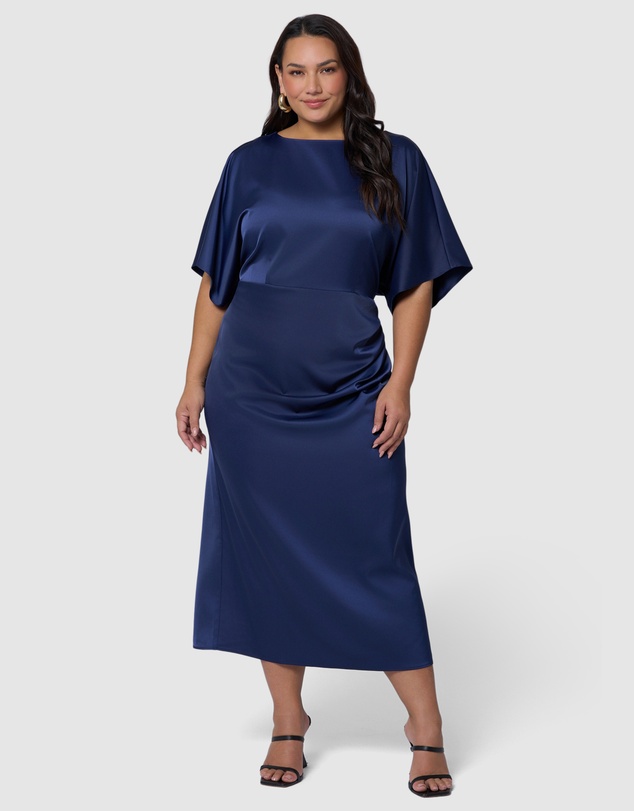 Pink Dusk by Curve Project - Dark Romance Satin Midi Dress