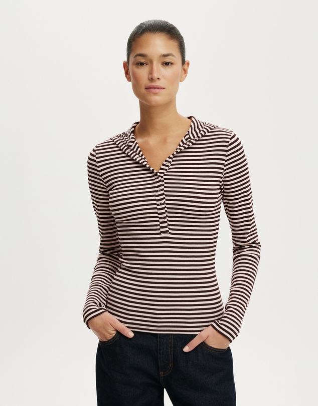 Cotton On - Hooded Blake Henley LS Top