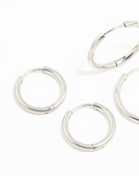 Lovisa - Waterproof Stainless Steel Thin Hoop Earrings 3-Pack
