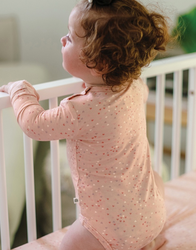 Kynd Baby - Comfy Bodysuit Long Sleeve in Pink Heart
