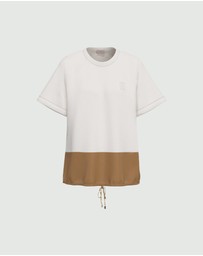 Emme - Camel Contrast Taffeta Top