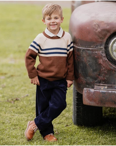 Bebe by Minihaha - Jake Raglan Stripe Knitted Jumper - Kids