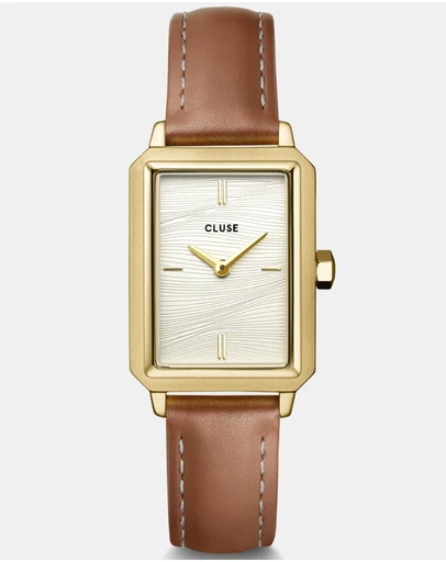 Cluse - Fluette Leather Brown Nutshell/Gold Sand Texture
