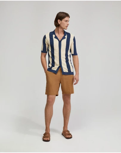 Oxford - Marty Knitted Stripe Shirt