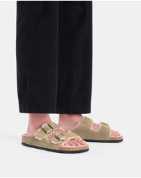 Birkenstock - Arizona Shearling Suede Sandals - Women's