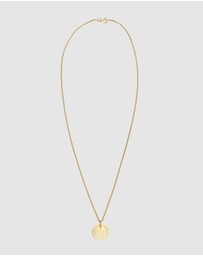 Elli Jewelry - Necklace Circle Pendant Geo Trend Matt Basic in 925 Sterling Silver Gold Plated