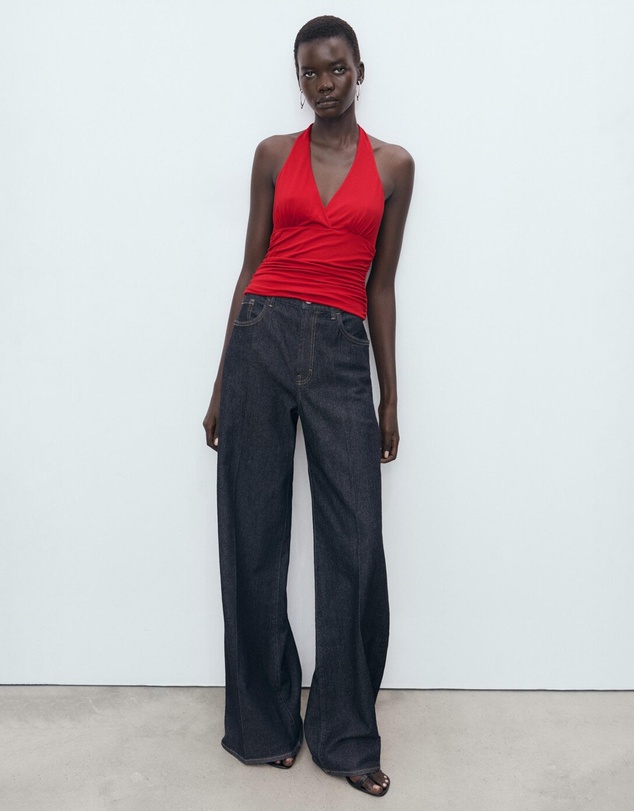 M.N.G - V-Neck Top With Open Back