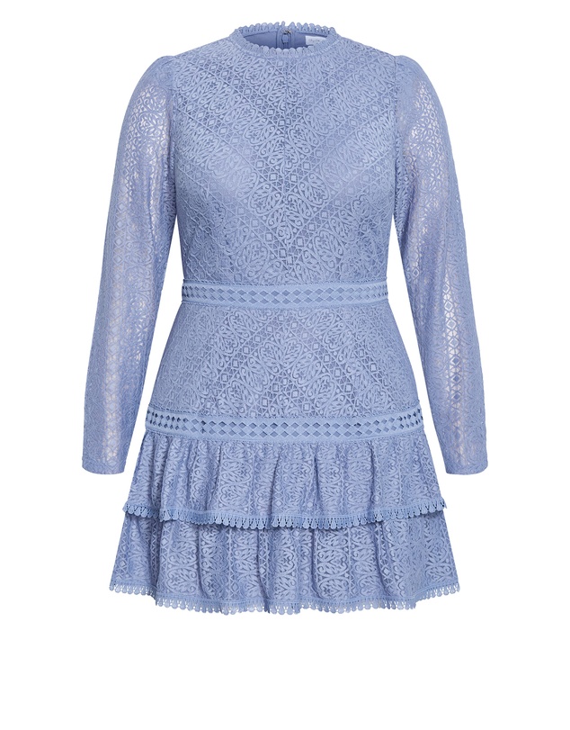 City Chic - Gabriella Lace Ruffle Mini Dress