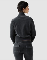 GUESS Originals - Guess Originals Eco Black Rhinestone Velour Jacket
