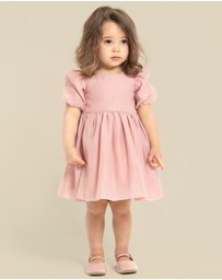 Designer Kidz - Noa Puff Sleeve Bow Back Dress