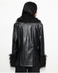 Dazie - Zephyr Removable Faux Fur Penny Lane Coat