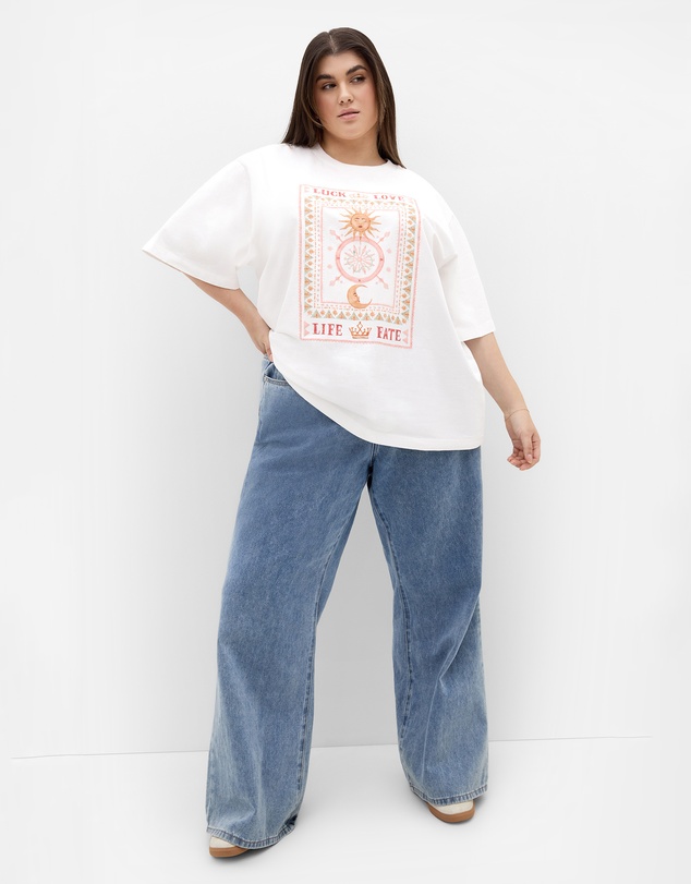 City Chic - Tarot Oversized Cotton Tee