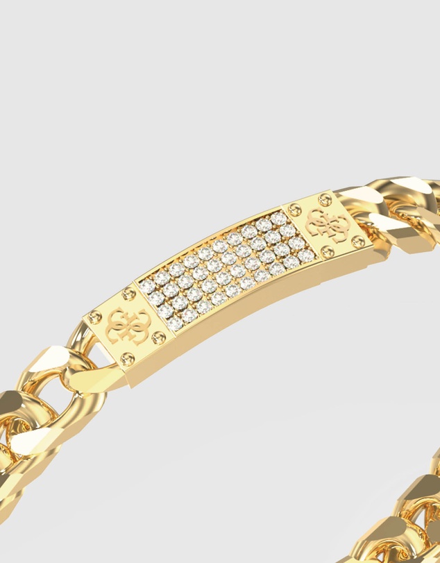 GUESS - Gold-Tone 4G Tag Pave Bracelet