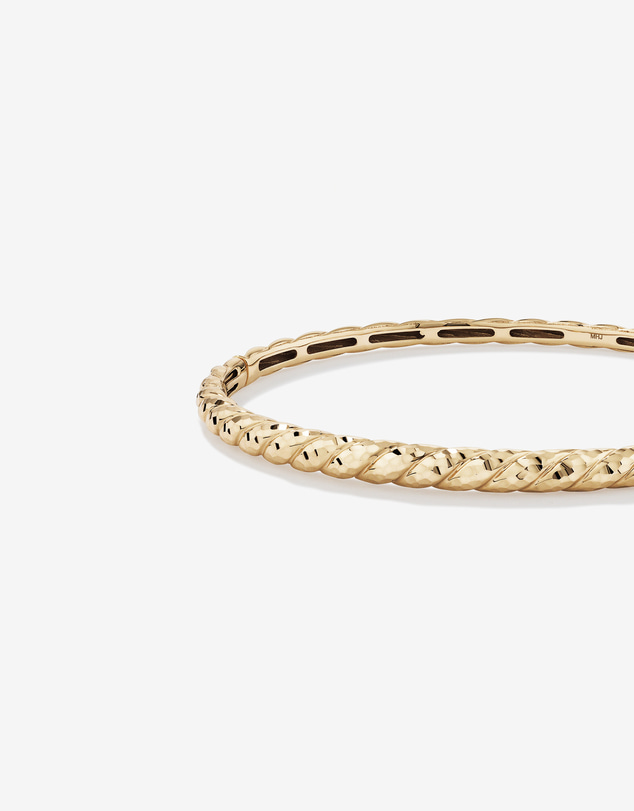 Michael Hill - Diamond-Cut Crossaint Bangle in 10kt Yellow Gold