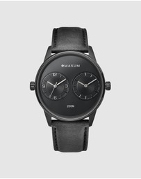 Maxum - Maxum x Taylor Steele - Black Dial, Black Case & Black Leather Bracelet