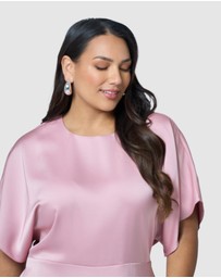 Pink Dusk by Curve Project - Lust Unleashed Satin Midi Dress