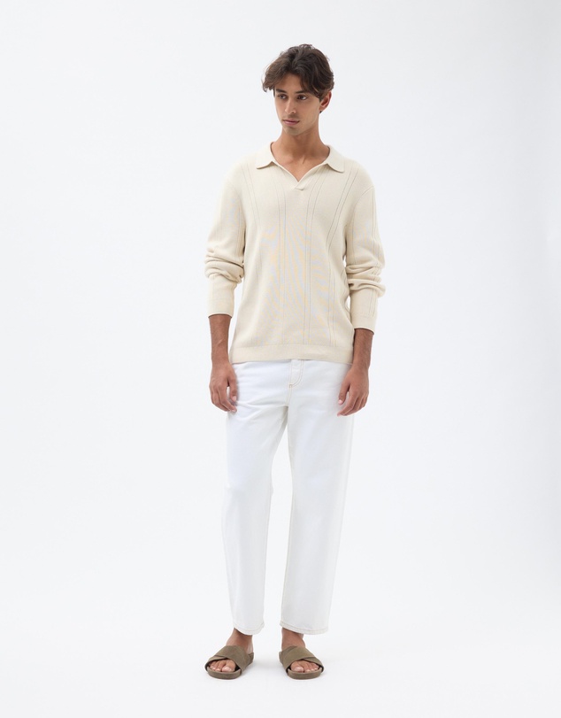 AERE - Organic Cotton Long Sleeve Polo