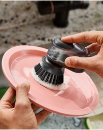 Joseph Joseph - SinkTech™ Soap-dispensing Palm Brush with Stainless Steel Storage Stand