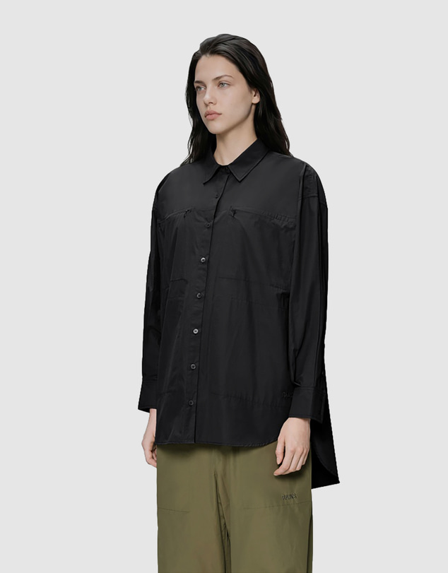 RAINS - Light Woven Long Sleeve W Shirt Black
