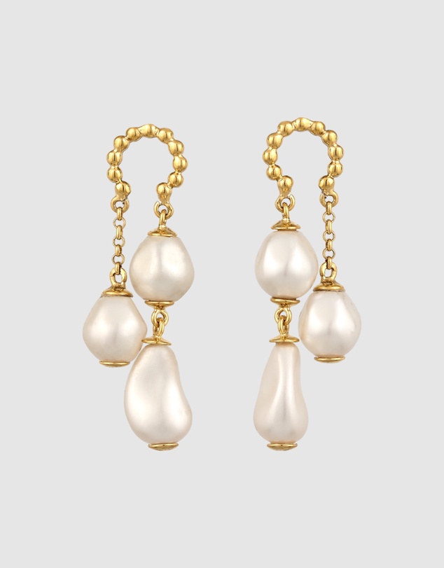 Elli Jewelry - Pearl Stud Earrings in Gold-Plated 925 Silver