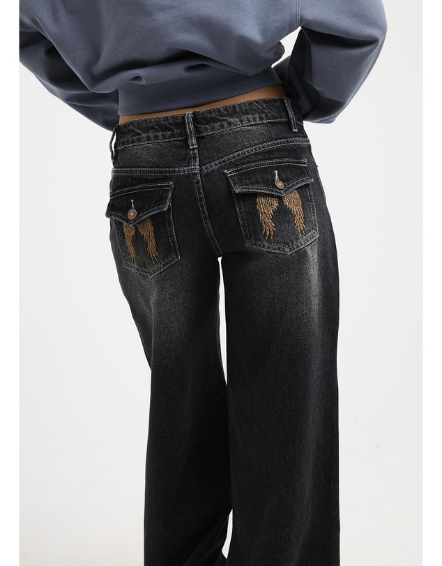 Neon Hart - Cindy Low Wide Denim Jeans