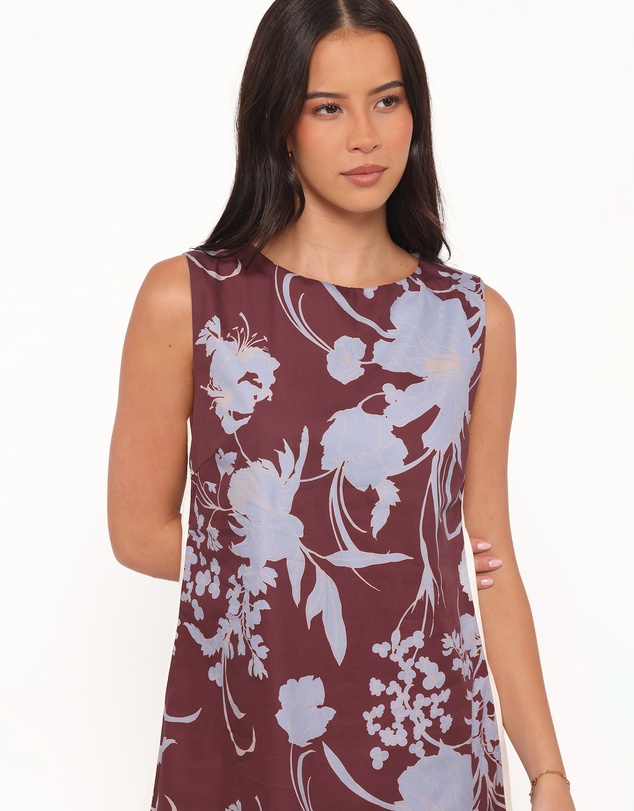 Petal & Pup - Elorna Mini Dress - Burgundy Floral