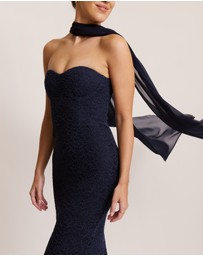 Six Stories - Lace Corset Maxi Dress with Neck Scarf