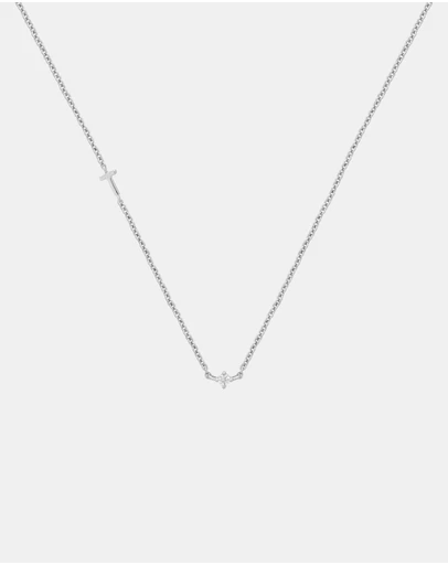 YCL  - Petite Initial Necklace T - Sterling Silver