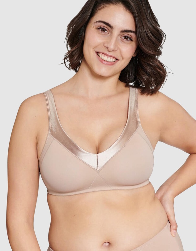 Naturana - Moulded Soft Cup Wirefree Bra With Satin Trim