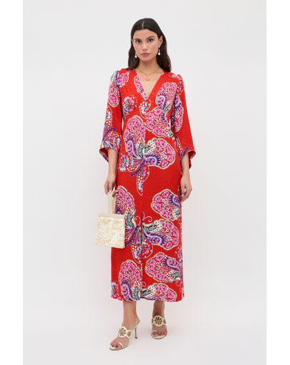 Butterfly Bloom Jacquard Red