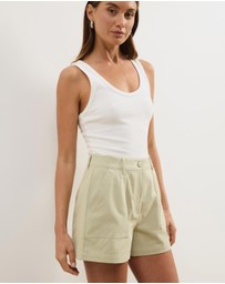 Atmos&Here - Cara Contrast Stitch Twill Shorts