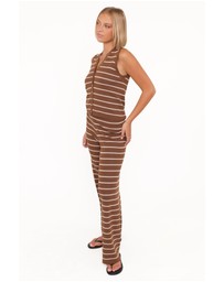 Petal & Pup - Juna Knitted Pant Set - Brown/Cream Stripe