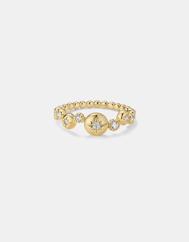 Ania Haie - Ania Haie Gold Starburst Zig-Zag Beaded Ring