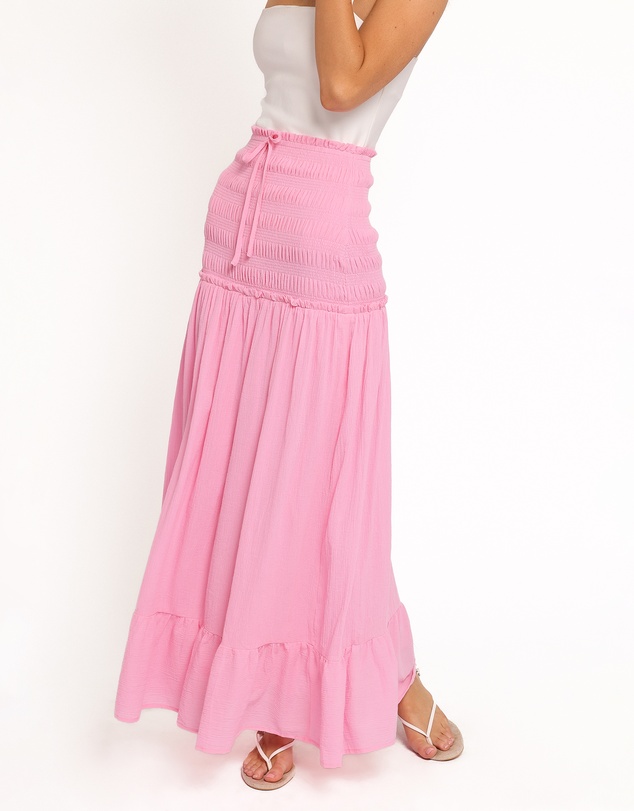 Petal & Pup - Valerie Drop Waist Maxi Skirt - Pink