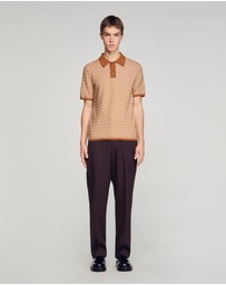 Sandro - Cross Knit Polo Sweater