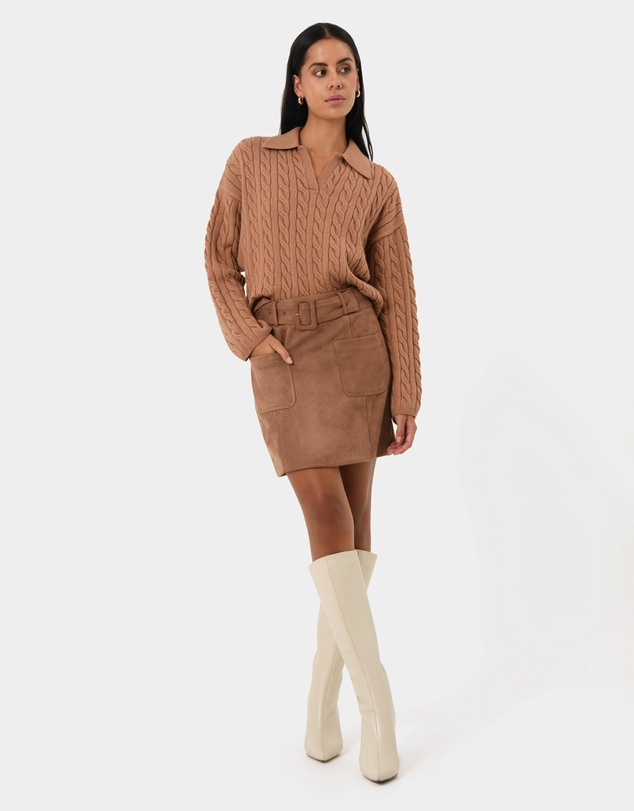 Forcast - Julie Faux Suede Mini Skirt