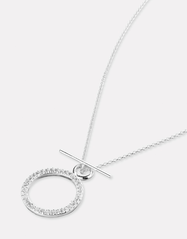 Ichu - Cubic Zirconia Toggle Necklace