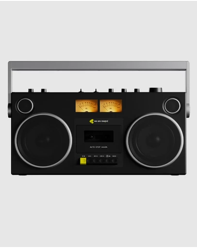 We Are Rewind - We Are Rewind Getto Blaster Cassette Player & Recorder - Curtis, Black