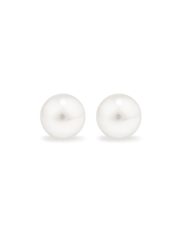 Michael Hill - Stud Earrings with 9mm Button Cultured Freshwater Pearls in Sterling Silver