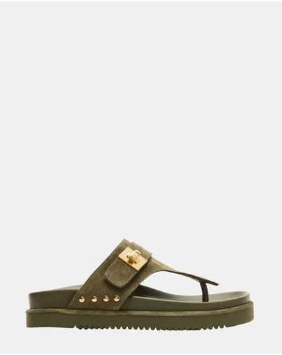 Steve Madden - Thona Olive Suede Sandals