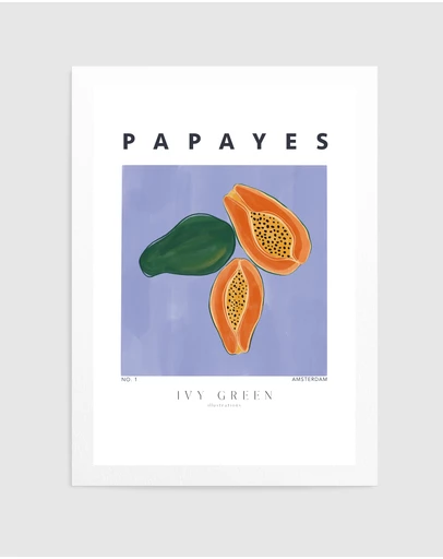 Olive et Oriel - Papayes by Ivy Green Illustrations Art Print