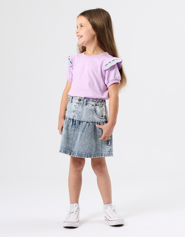 Goldie + Ace - Flounce Shoulder Apple Top - Babies-Kids