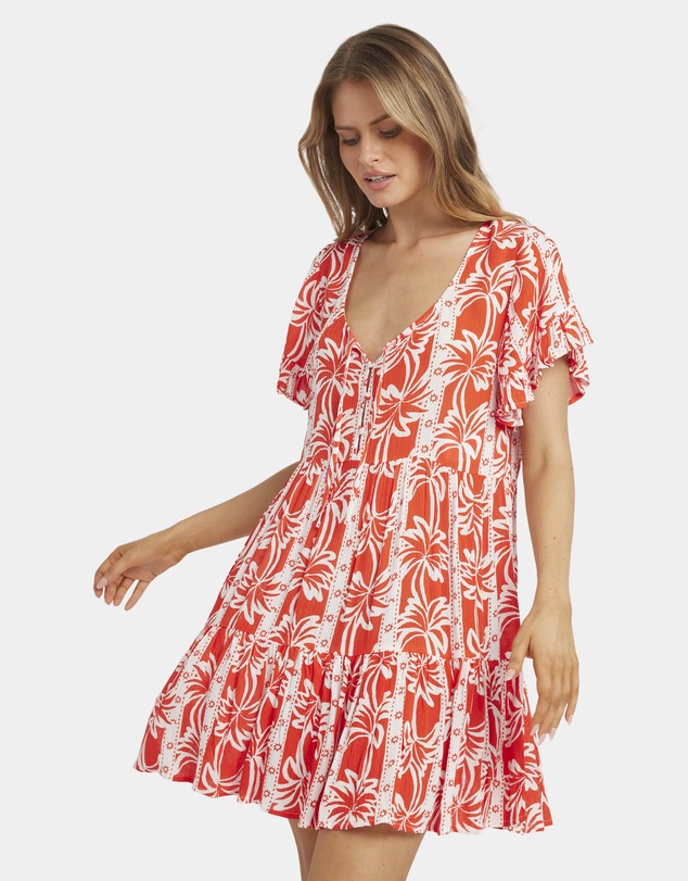 Billabong - Womens Row Of Palms Tiered Mini Dress