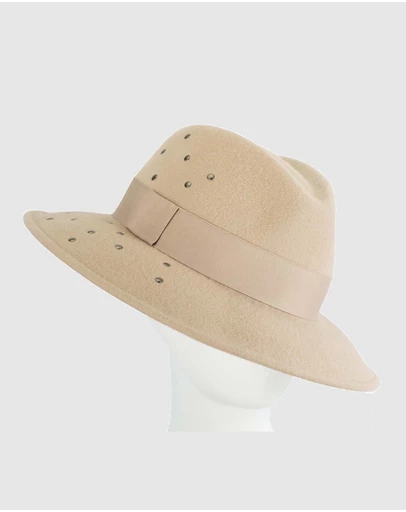 Max Alexander - Winter Felt Beige Fedora Hat
