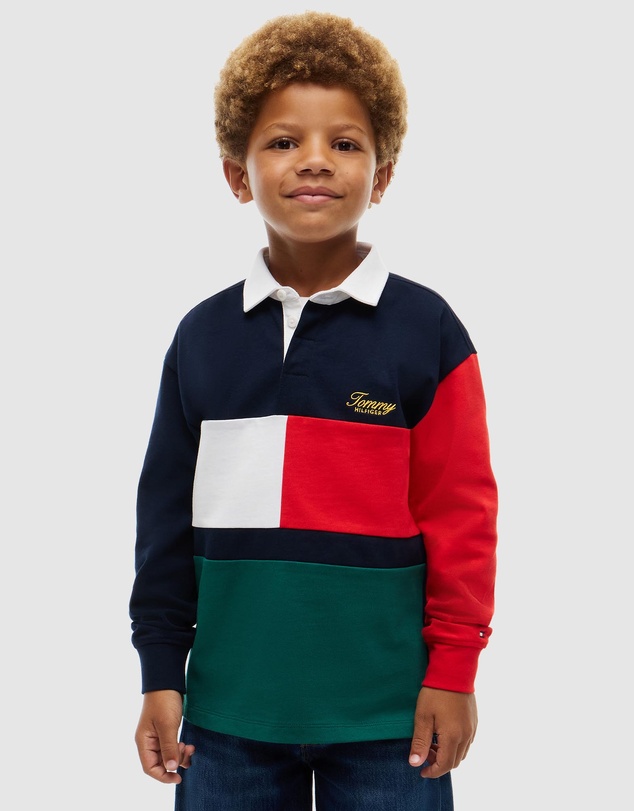 Tommy Hilfiger - Rugby Stripe Long Sleeve Polo Shirt - Kids